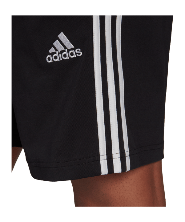 adidas Essentials 3 Stripes Short Schwarz Weiss - schwarz