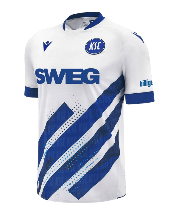 Maglia Karlsruher SC 2025/26 Away Macron – Blu Ufficiale, Maniche Corte – ATTENZIONE: Le Maglie Cadono Piccole (consigliata Taglia In Più)