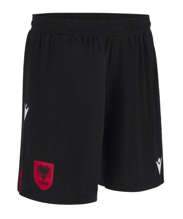 Macron Albanien Short Home 2023 Kids Rot - schwarz