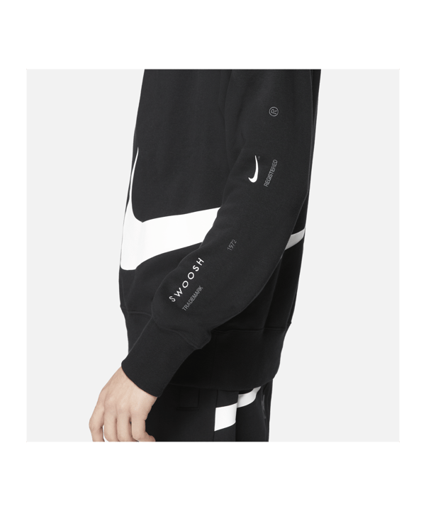 Nike Swoosh Fleece Sweatshirt Schwarz F010 - schwarz