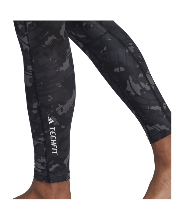 adidas Techfit Allover Print Training Tights Black - schwarz