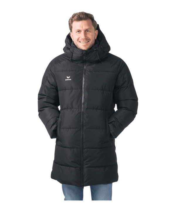 Erima Premia Parka Winterjacke Schwarz - schwarz