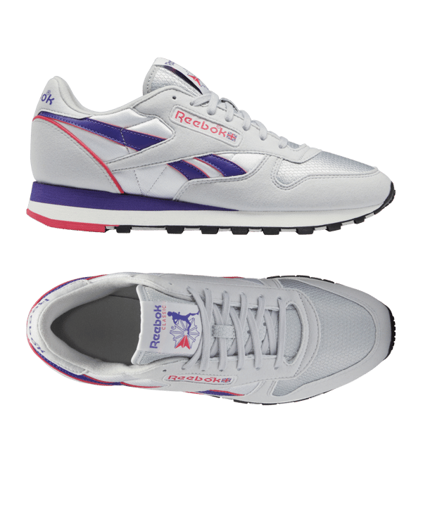 Reebok Classic Leather Grau Lila Pink - grau