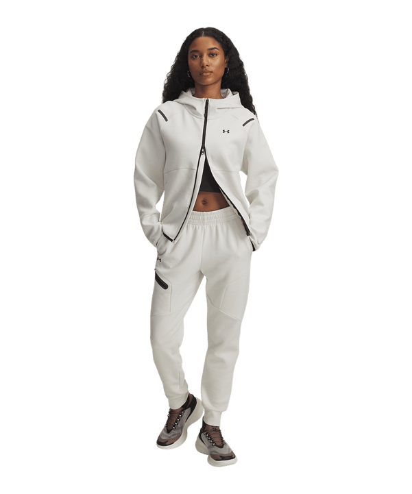 Under Armour Unstoppable Fleece Kapuzenjacke Damen Weiß F110 - weiss