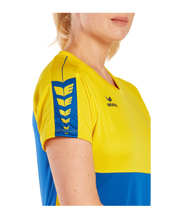 Erima Six Wings T-Shirt Damen Blau Gelb - blau