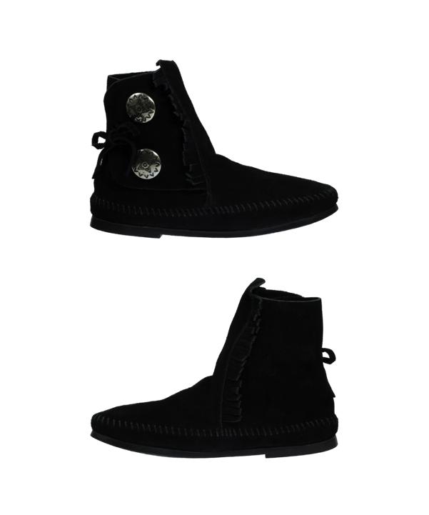 Minnetonka Two Button Boot Sneaker Schwarz Schwarz - schwarz