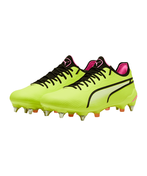 PUMA KING Ultimate MxSG Gelb Schwarz Pink F03 - gruen
