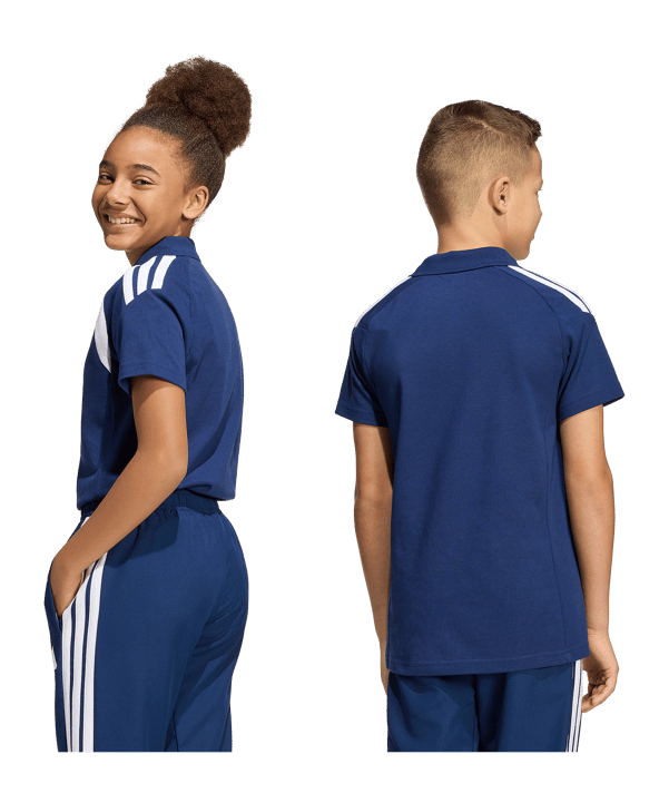 adidas Tiro 26 League Polo Kids Dunkelblau - weiss