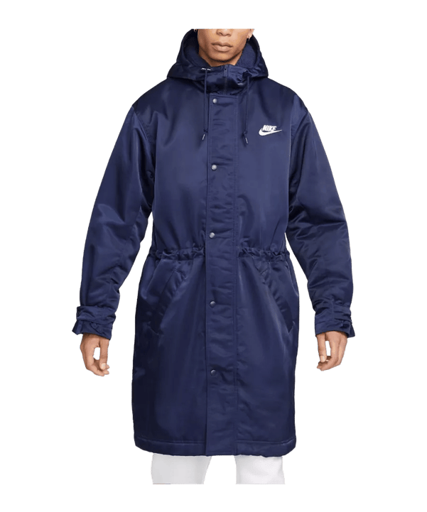 Nike Club Stadium Parka Jacke Blau Weiss F410 - blau