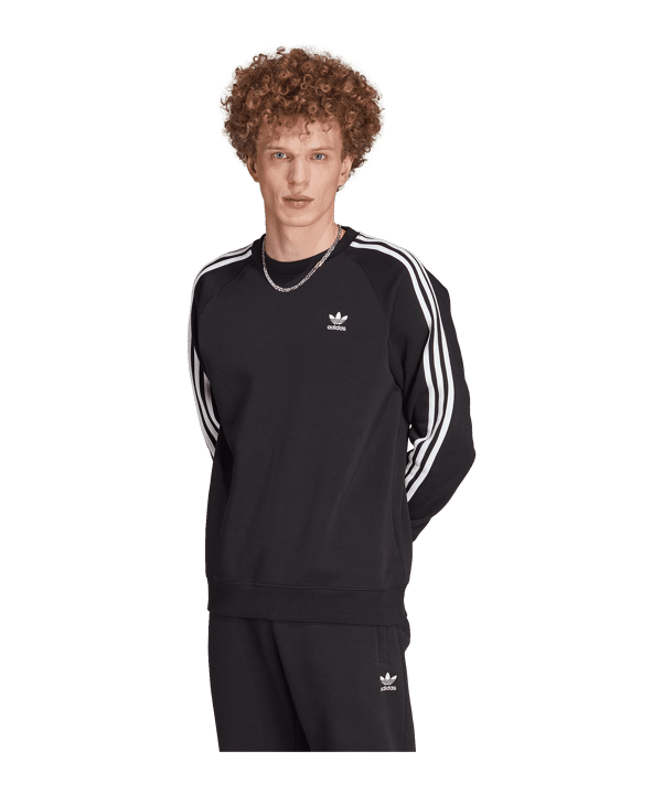 adidas Originals 3S Crew Sweatshirt Schwarz - schwarz