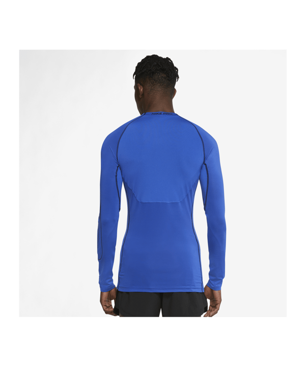 Nike Pro Longsleeve Blau Schwarz F480 - blau