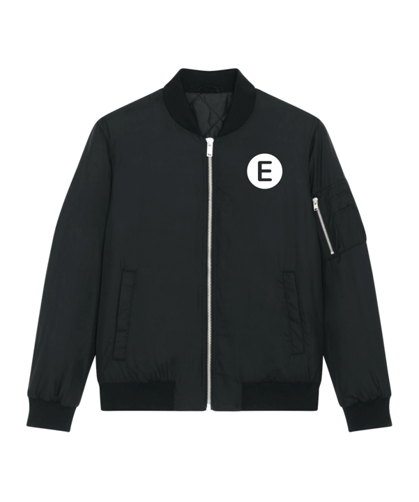 E wie einfach E-Brustlogo Bomber Jacke Schwarz - schwarz