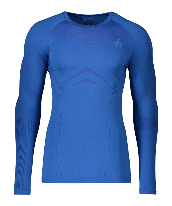 Odlo Performance Fundamentals Light L/S Crew Underwear Shirt Blau - blau