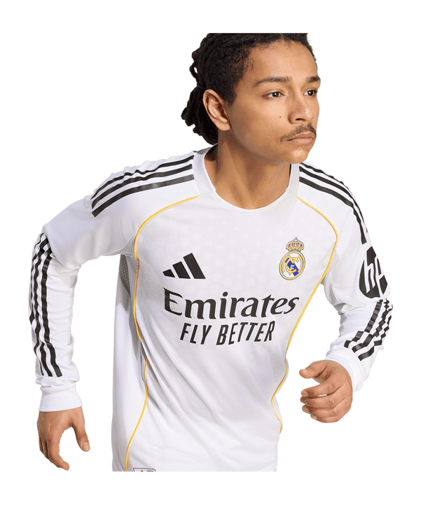 adidas Real Madrid Authentic Trikot Langarm Home 2025/2026 Weiß - weiss