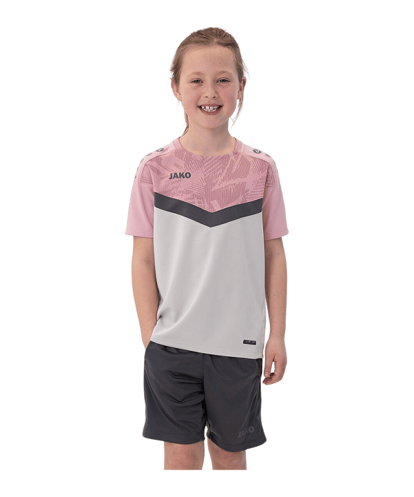 JAKO Icon T-Shirt Kids Grau Pink F851 - grau