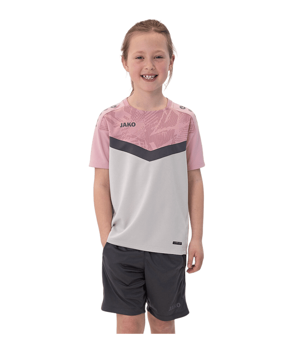 JAKO Icon T-Shirt Kids Grau Pink F851 - grau