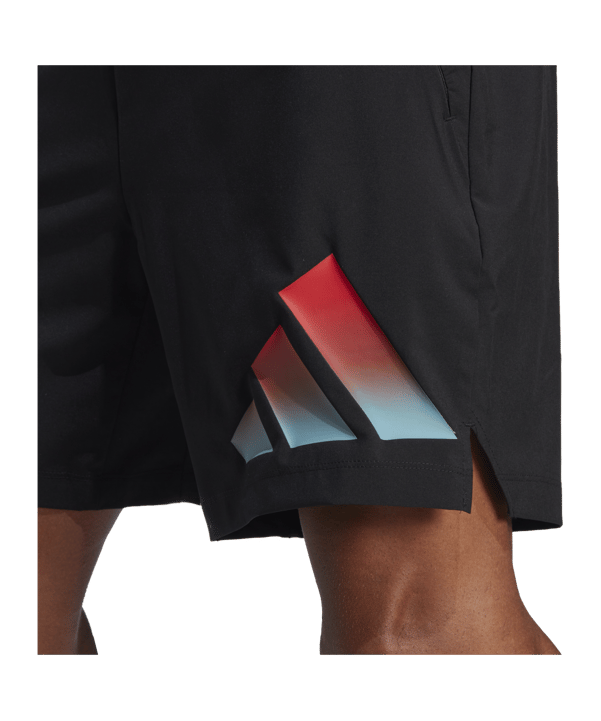 adidas 3Bar Short Schwarz Rot Blau - schwarz
