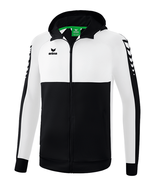 Erima SIX WINGS Kapuzenjacke Kids Schwarz - schwarz