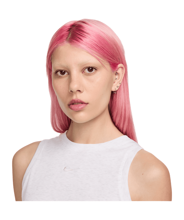 Nike Essential Rib Crop Tanktop Damen Grau F051 - grau