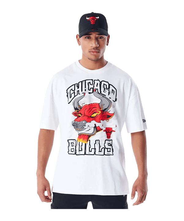 New Era NBA Chicago Bulls Graphic Oversized T-Shirt Weiss - weiss