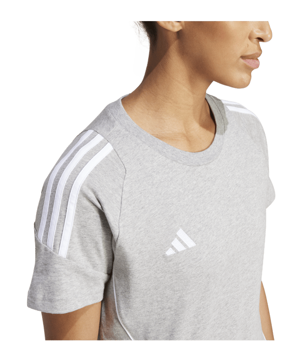 adidas Tiro 24 T-Shirt Damen Grau Weiss - grau