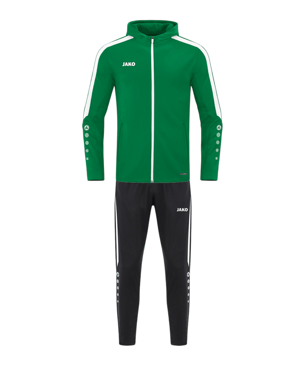 JAKO Polyester Power Kapuze Trainingsanzug Kids Grün F200 - gruen