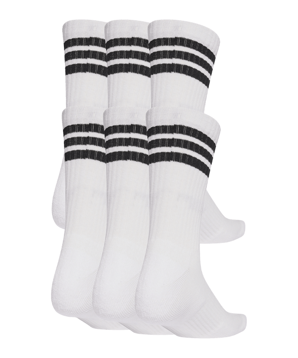 adidas 3 Stripes Crew 6er Pack Calze Bianco - bianco