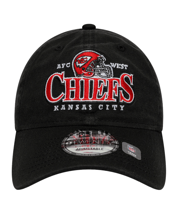 New Era NFL Kansas City Chiefs Helmet 9Twenty Cap Schwarz - schwarz