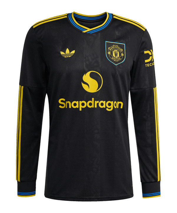 adidas Manchester United Trikot langarm 3rd 2025/2026 Schwarz - schwarz