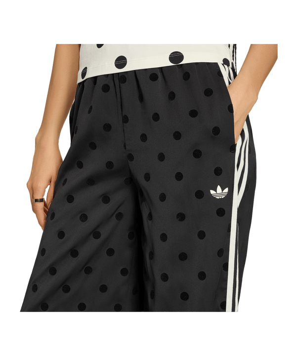 adidas Originals Satin Polka Dots Wide Leg Manguera Donna Nero - nero