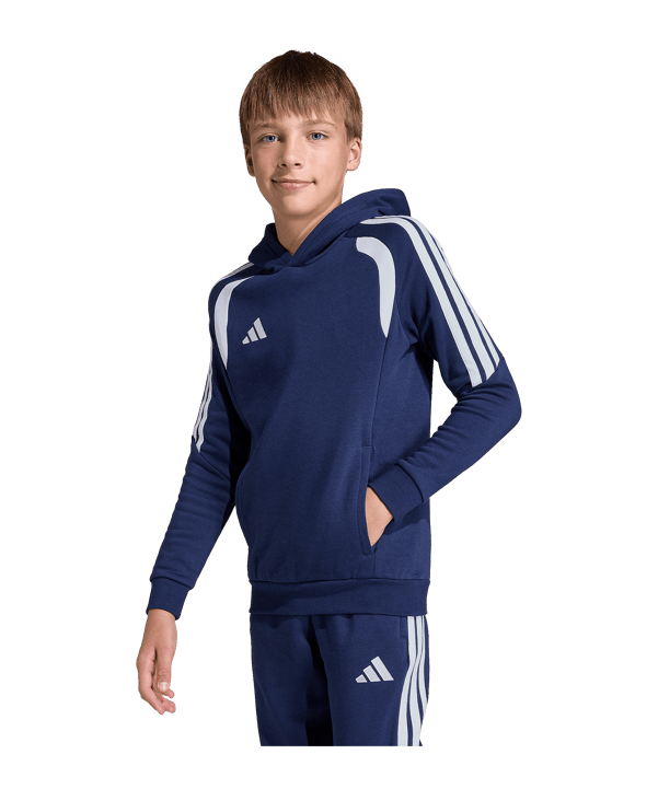 adidas Tiro 26 League Sweatshirt à capuche Enfants Bleu Foncé - blanc