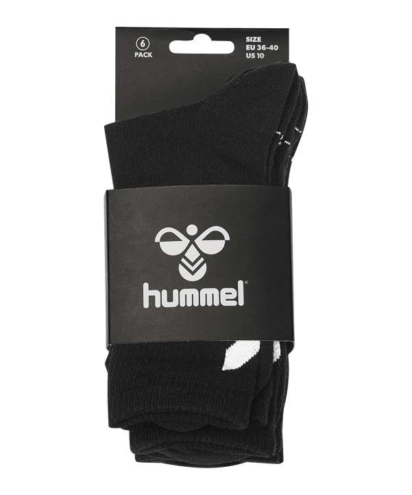 Hummel Chevron 6-Pack Socken Schwarz F2042 - schwarz
