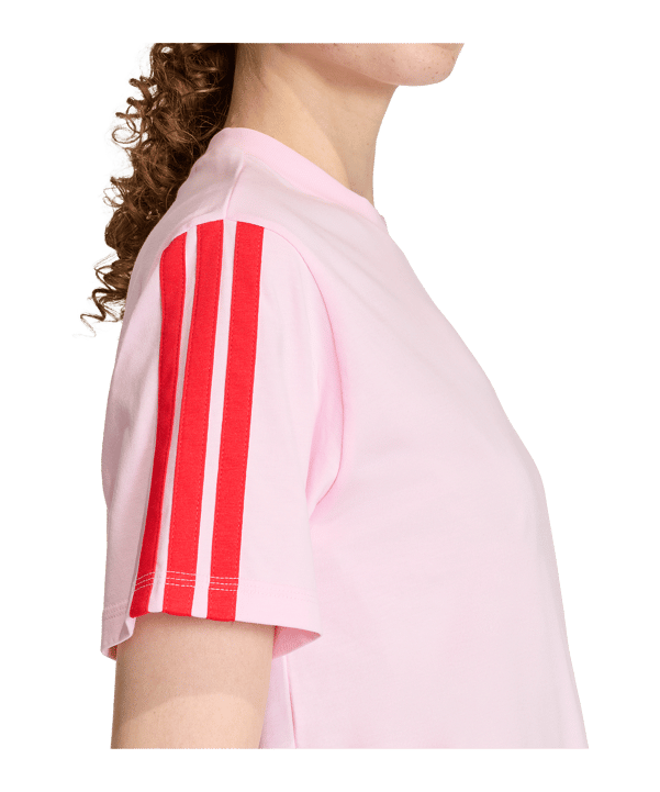 adidas Essentials 3 Stripes T-Shirt Damen Rosa - rosa