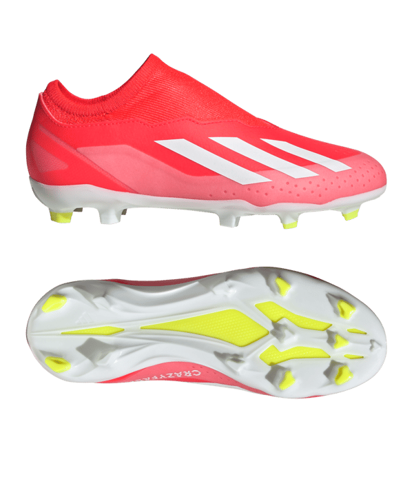 adidas X Crazyfast League LL FG Kids Energy Citrus Rot Weiss Gelb - rot