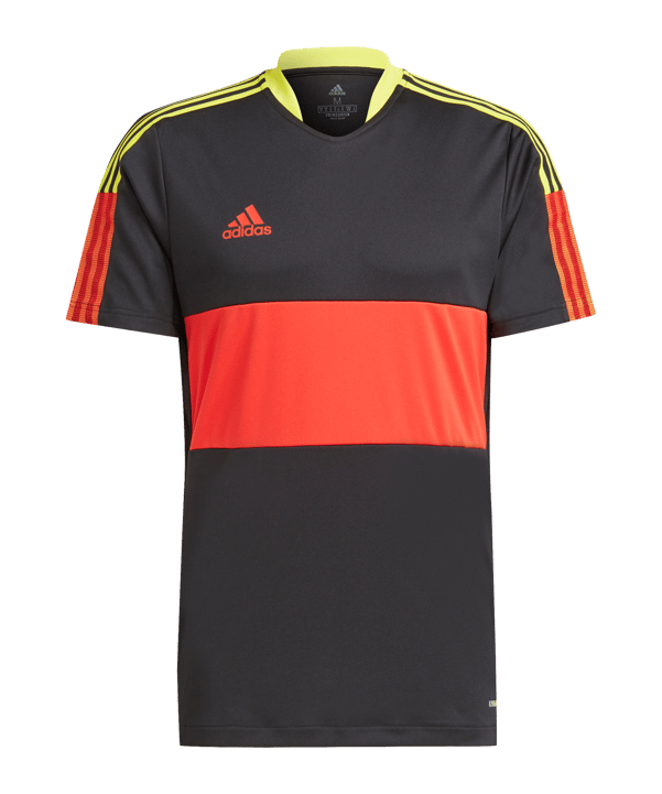 adidas Tiro Trikot kurzarm Schwarz Rot Gelb - schwarz