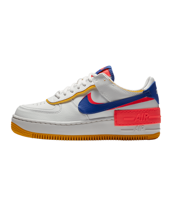 Nike Air Force 1 Shadow Damen Weiss Blau Pink F105 - weiss