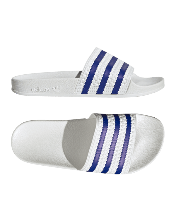 adidas Originals adilette Damen Weiss Blau - weiss