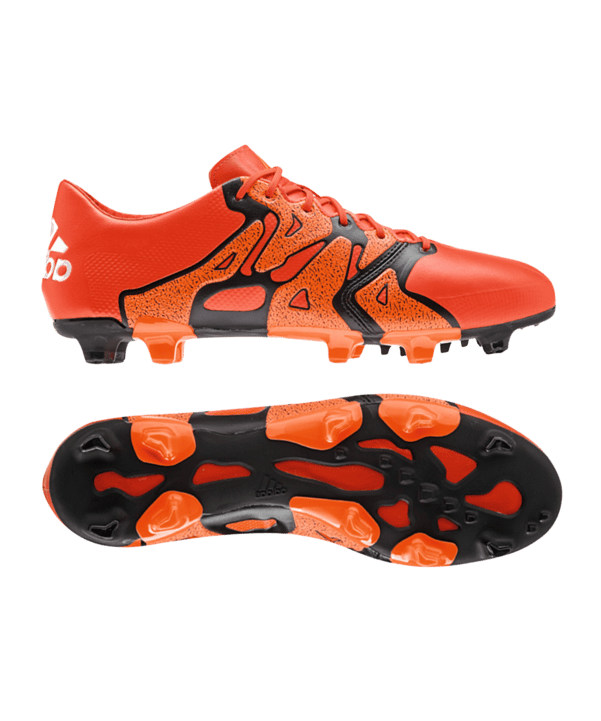 adidas X 15.1 FG Leder Orange Schwarz - orange