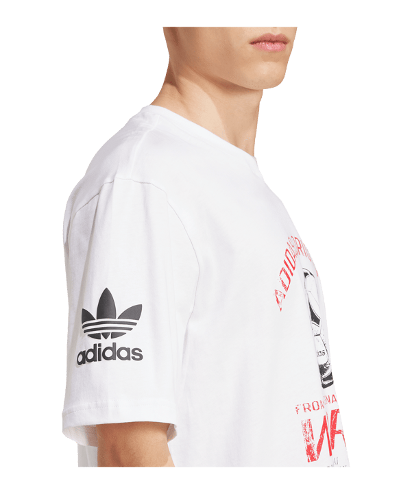 adidas Originals 90s Football Graphic Tee White - weiss