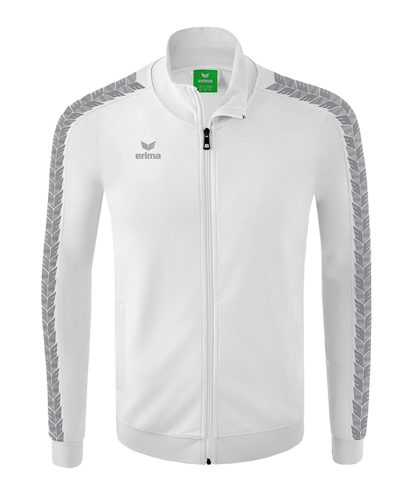 Erima Essential Team Tracktop Jacke Weiss Grau - weiss