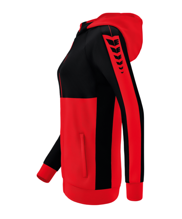 Erima Six Wings Kapuzenjacke Damen Rot Schwarz - rot