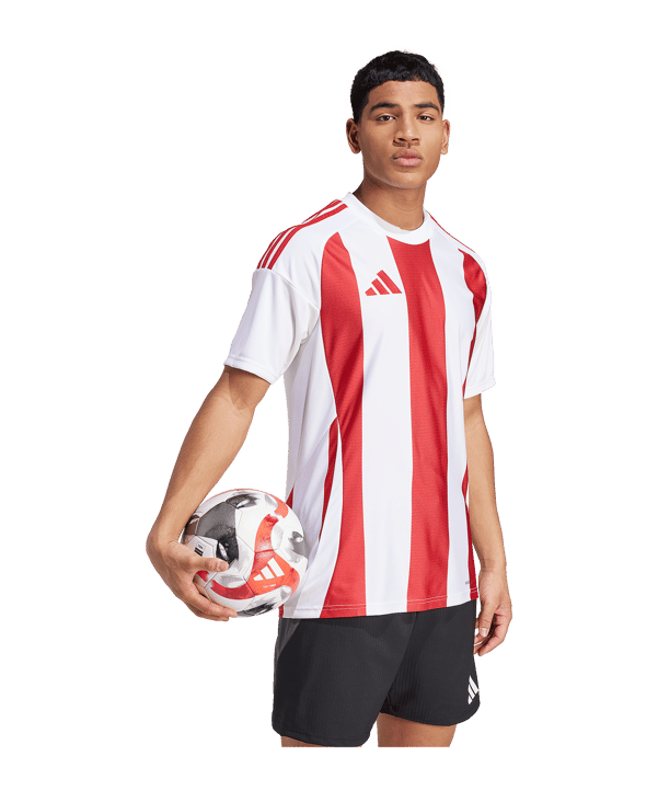 adidas Striped 24 Trikot Weiss Rot - weiss