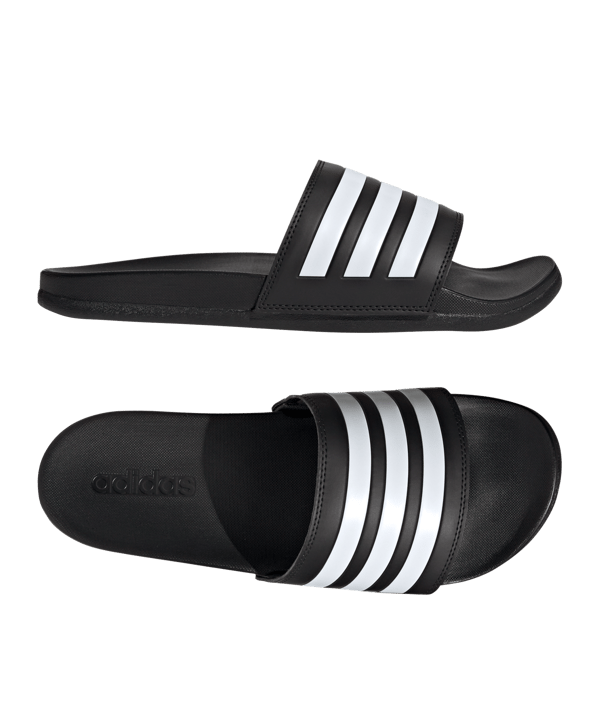 adidas Adilette Comfort Regular Schwarz Weiss - schwarz
