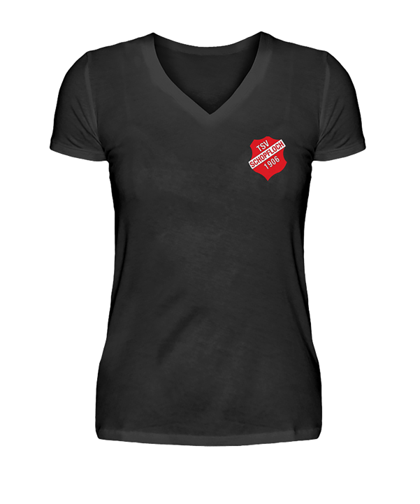 TSV Schopfloch V Neck Wappen Damen Schwarz - schwarz