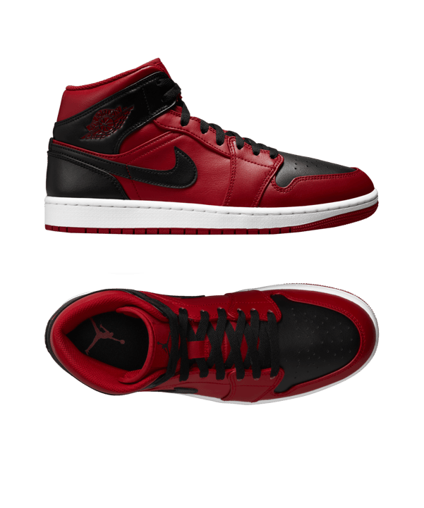 Jordan Air 1 Mid Rot Schwarz Weiss F660 - rot