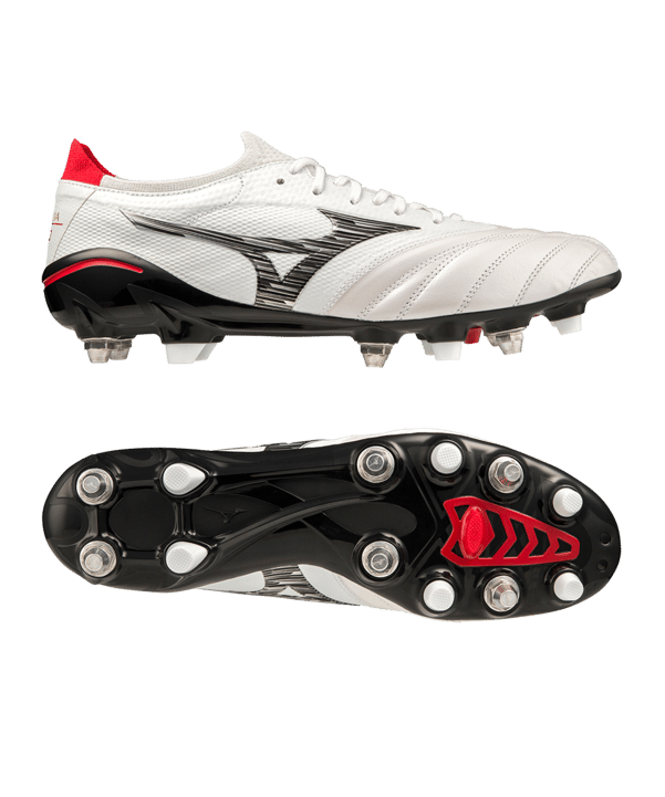 Mizuno Morelia Neo IV Made in Japan Mix Special Edition Weiss Schwarz Rot F09 - weiss