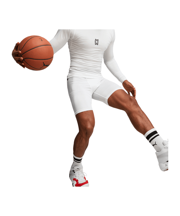 PUMA Hoops Team Short Tight Weiss F02 - weiss