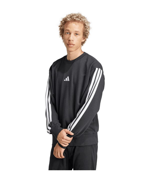 adidas Essentials 3 Stripes Sweatshirt Schwarz - schwarz