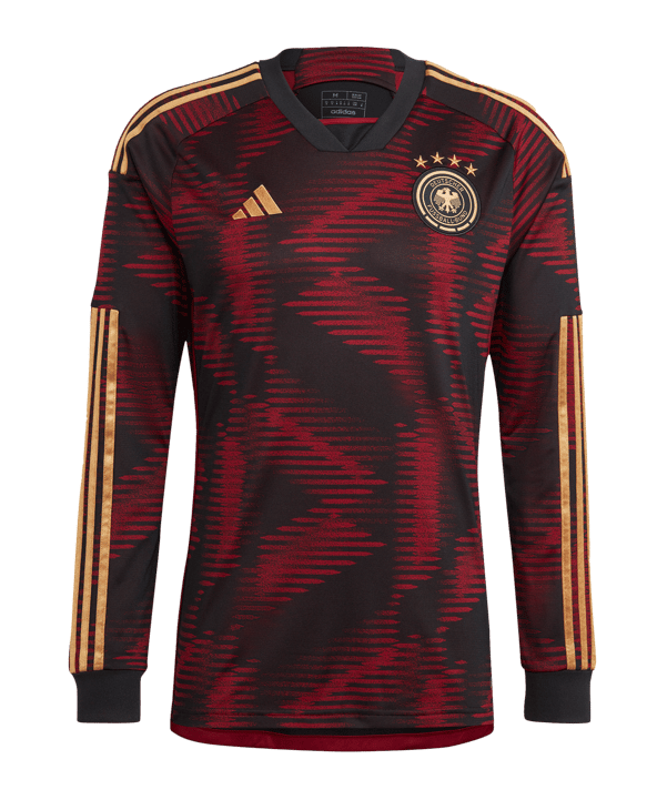 adidas DFB Deutschland Trikot langarm Away WM 2022 Schwarz - schwarz