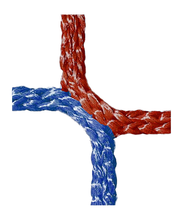 Cawila Tornetz 5,15x2,05m | Tiefe 1,0x1,0m | Maschenweite 12cm | Stärke 4mm | blau/rot - blau